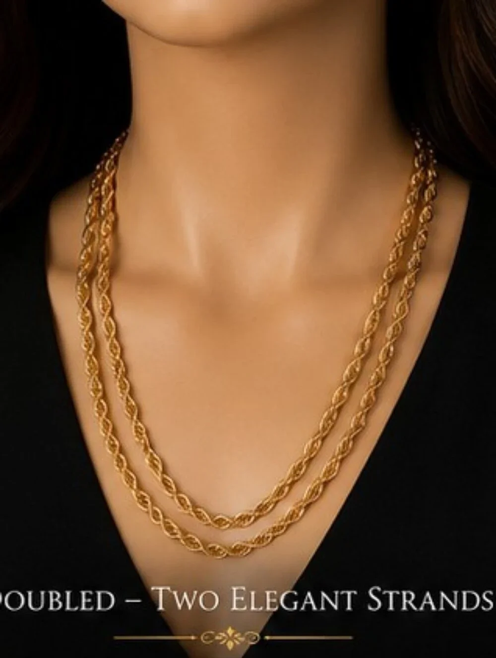Vintage Napier Signed 50” Gold Tone Rope Chain Long Layering Necklace